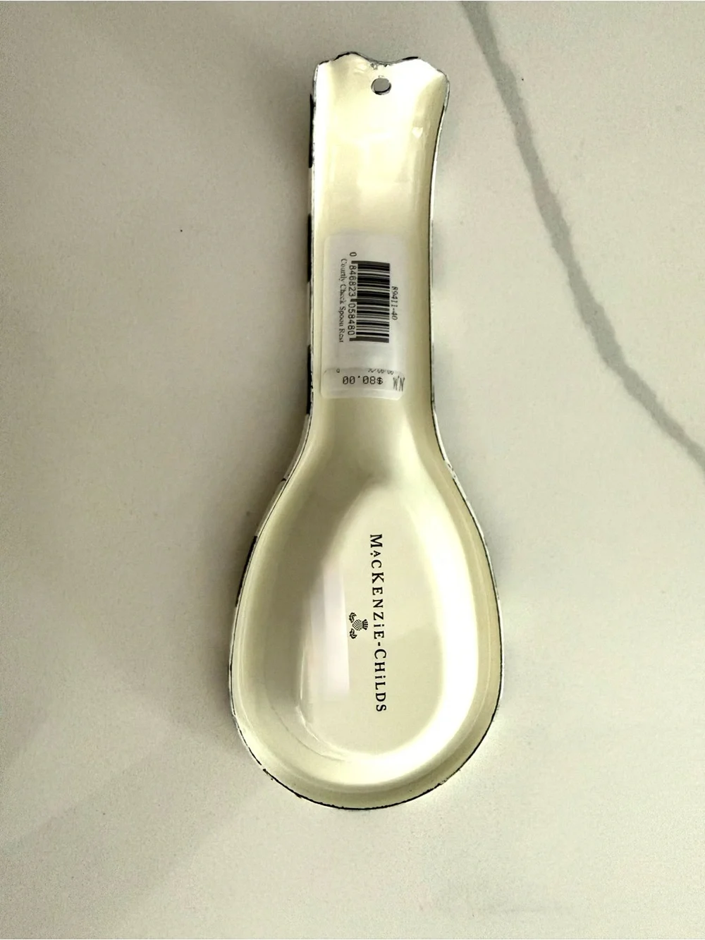 Brand New! Mackenzie Childs Spoon Rest-Courtly Check
